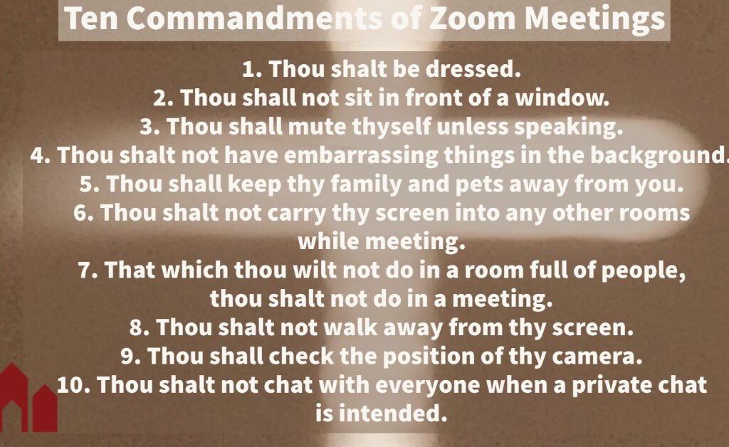 Ten Commandments of Zoom